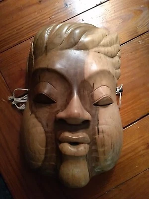 Máscara/colgante de pared vintage de Buda Foto 1 de 4