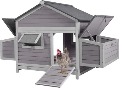 Large Chicken Coop for Outdoor- Poultry Cage with Two Nesting Boxes - Image 1 of 4