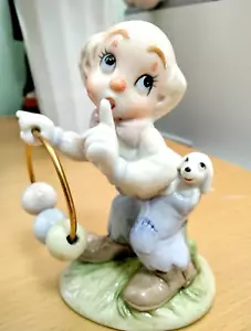 LEFTON SEVILLA Pastell Clown und Welpe 3x4 Zirkusfigur von Audrey Sebastian - Bild 1 von 7