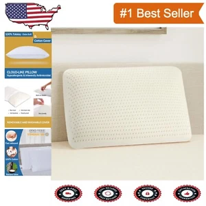 Premium 100% Natural Latex Pillow - Breathable Comfort for Year-Round Sleep - Picture 1 of 9