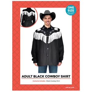 Cowboy Fringed Black Shirt - Picture 1 of 1
