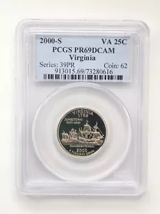 2000-S Proof Virginia Statehood Quarter (25C) PCGS PR69 Deep Cameo!!! - Picture 1 of 2