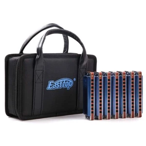 EASTTOP Harmonica Set 7 blues harp 008K Professional Diatonic Harmonica Set Gift - Picture 1 of 14