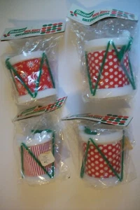 Vintage Plastic Drums Christmas Ornaments Lot 4 Best Ever Holiday Decorations - Picture 1 of 10