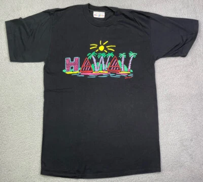 Camiseta negra vintage Ken Done Art To Wear talla M Foto 1 de 4