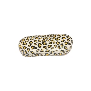 Animal Print Clam Shell metal Eyeglass case ! Yellow spots FREE SHIPPING - Picture 1 of 3