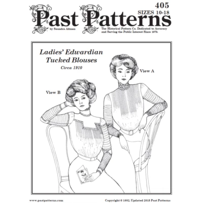 Patrones pasados 0405 - Principios de la década de 1910 cintura escondida patrón de costura busto tallas 33"-40" Foto 1 de 2