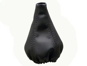 SEAT AROSA (1997-2005) Soufflet Levier De Vitesse 100% Cuir - Couture Noir - Foto 1 di 1