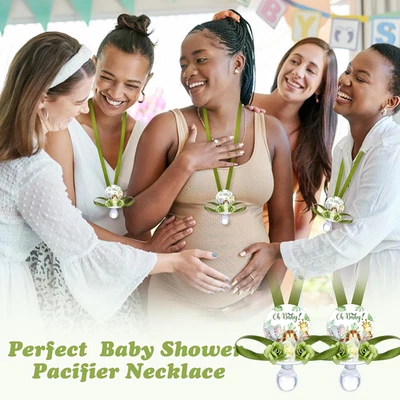 36 Pcs Baby Shower Pacifier Necklace Cute Jungle Animal Acrylic Pacifiers Favors - Image 1 of 4