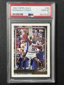 SHAQUILLE O'NEAL PSA 10 1992 TOPPS GOLD #362 ROOKIE CARD RC GEM MINT MAGIC 3163 - Foto 1 di 2