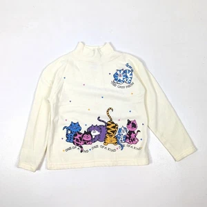 Sudadera Vintage Ediciones Básicas Niñas Talla 5T Crema Gatito Gato Cuello Alto - Imagen 1 de 6