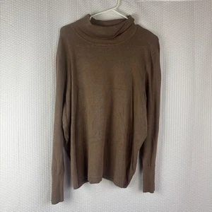 Lane Bryant Women's Size 22/24 Brown Knit Turtleneck Long Sleeve Sweater - Picture 1 of 8