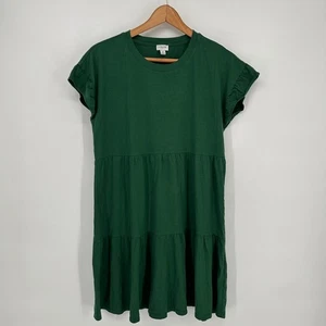 Vestido J Crew para mujer mediano verde manga acampanada camiseta vestido en capas - Imagen 1 de 7