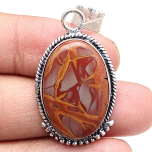 Pendant Designer Jasper Gemstone Gift For Her Silver Jewelry 1.75" - Picture 1 of 7