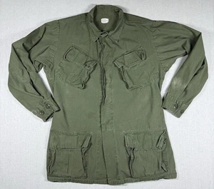 Vintage US Army Jungle Jacket Mens Small Ripstop OG-107 Coat Vietnam 60s 70s - Picture 1 of 13