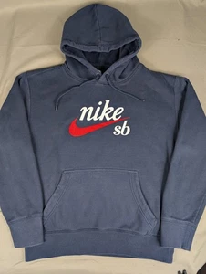 Nike SB Sweater Mens Small Navy Blue Icon Hoodie - Picture 1 of 8