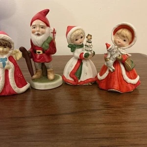 Konvolut 4 Vintage Weihnachtsfiguren Porzellan 3-5 Zoll - Bild 1 von 9