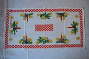 alte Weihnachtsdecke Tischläufer 36 x 70 cm DDR 60er/70er Vintage Deko - Bild 1 von 10