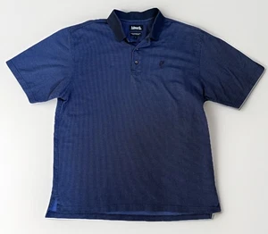 Ashworth Double Mercerized Cotton Men’s Vintage Golf Polo Blue Stripe Large - Picture 1 of 9