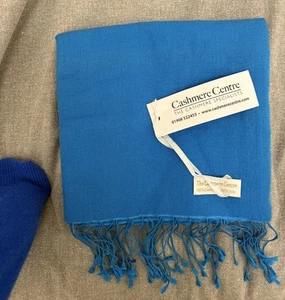 Turquoise Pashmina Shawl From The Cashmere Centre 60% Cashmere 40% Silk, 28 X 78 - Picture 1 of 8