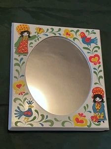VtgMid Century Mirror - Girl’s Room - Girls, Flowers, Birds - 1960s 1970s - Picture 1 of 6