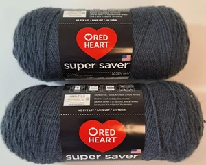 2 matassine Red Heart Super Saver filato acrilico #3950 antracite 364 iarde 7 oz grigio - Foto 1 di 8