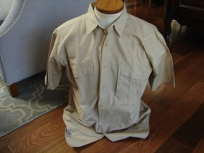 Vintage JanSport Button Down Shirt Men’s Size Large Beige Short Sleeve - Image 1 of 4