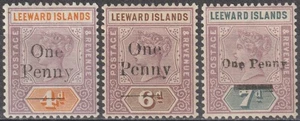 EDSROOM-21535 Leeward Islands 17-19 LH 1902 Complete Queen Victoria CV$22 - Picture 1 of 2