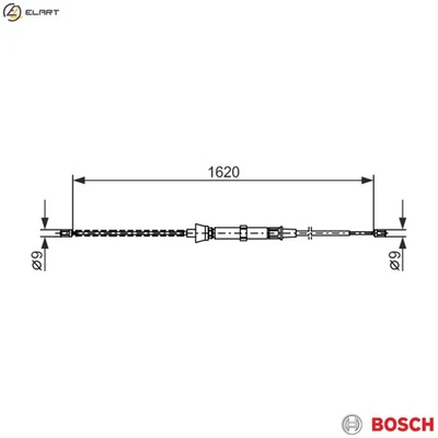 CABLE PULL PARKING BRAKE 1 987 477 684 FOR SKODA OCTAVIA/Van/Combi APK 2.0L 4cyl - Image 1 of 4