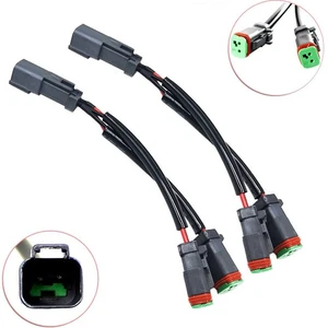 2x Y-Shape Deutsch Dual-Output Fog Lights DT DTP Connectors Splitters Adapters $ - Picture 1 of 5