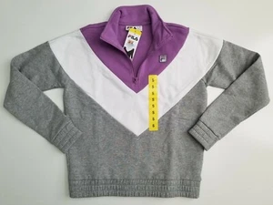 FILA Women's Purple Gray White Sweatshirt Sz Small S 1/4 Zip Fleece Lined NWT - Picture 1 of 4