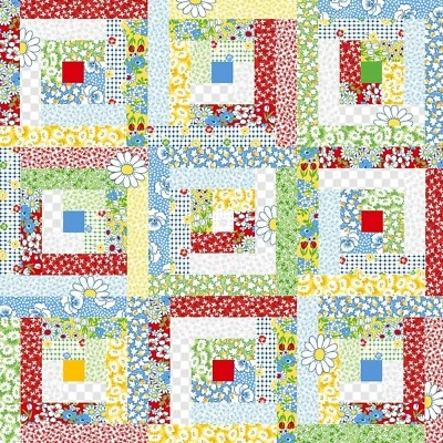 WINDHAM FABRIC Cheater Design Multi-Colored Wild Flour 53493-X Cotton Fabric Windham