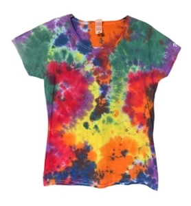 Gay Pride Rainbow Scrunch T-Shirt - Adults Feminine Fit Large - Picture 1 of 2