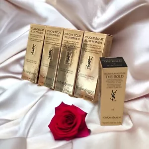 Qty 4 Yves Saint Laurent Touche Eclat Blur Primer .33oz/10ml and MINI Lipstick - Picture 1 of 13