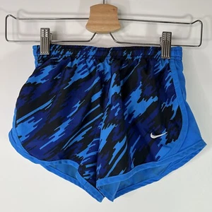 Nike Dri Fit Tempo All Over Print Lined Running Shorts Blue Girl’s Small S - Picture 1 of 7