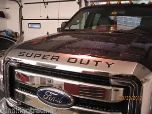 2008 - 2014 Super Duty Grill Insert Decal F-250 F-350 F-450 Hood Stickers BLACK - Bild 1 von 2