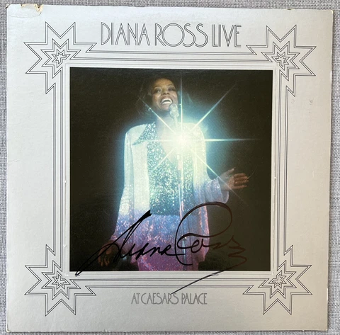 Diana Ross Signed In Person Live At Caesars Palace Vinyl Record LP - Authentic Cover