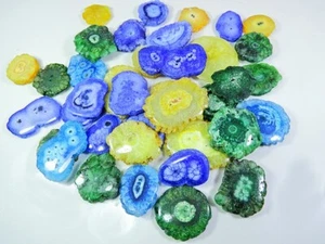500Crt Natural Multi Color Solar Druzy ágata Piedra preciosa suelta Cabujón 15Pcs Lote - Imagen 1 de 5
