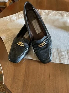 Etienne Aigner Size 7 Black Leather “Valentine” Loafers - Picture 1 of 4
