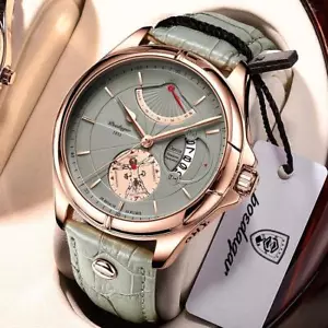 Poedagar Luxury Business Man Wristwatch Waterproof Luminous Date Week Men Watch - Picture 1 of 30
