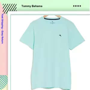 Tommy Bahama Short Sleeve Crew Neck Top, Cariblue, Large - Picture 1 of 3