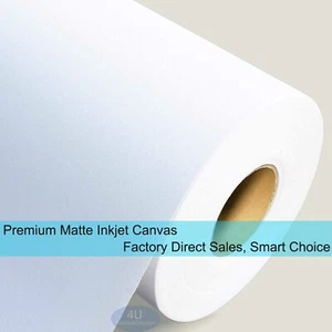 17"x40ft,Polyester Matte Waterproof Canvas Roll for HP Aqueous Inkjet Printer - Picture 1 of 12