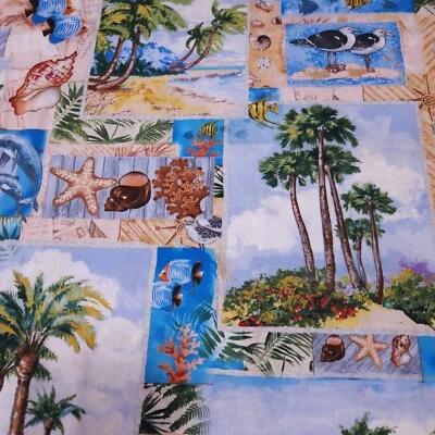 Peces tropicales Wild Palms BTY Anita Phillips Wilmington concha de palmera Foto 1 de 3