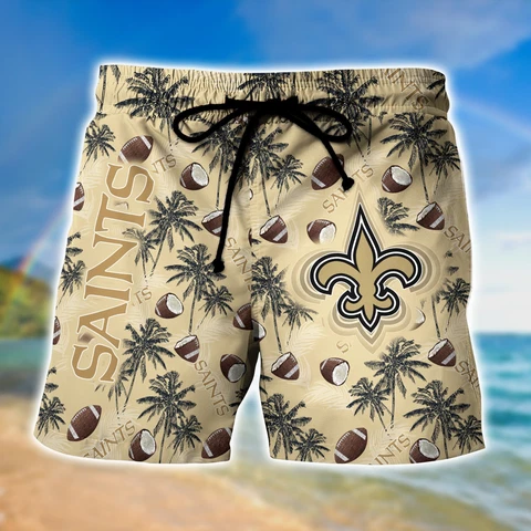 New Orleans Saints Mens Beach Board Shorts Summer Quick Dry Swim Trunks Fan Gift Cover