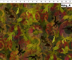 Dragons The Ancients Quilt fabric In The Beginning BTY 4DRG-4 Medallion & Dragon - Picture 1 of 11