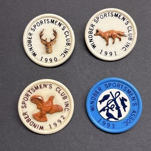 1990s Windber Sportsmen’s Club Inc PA Member Badge Pin Lot/4 Deer Fox Bird READ - Picture 1 of 8