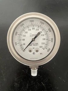 Pacific Scientific - Pressure Gauge - 0-600 PSI - 4” Face - 1/2” NPT - Picture 1 of 5