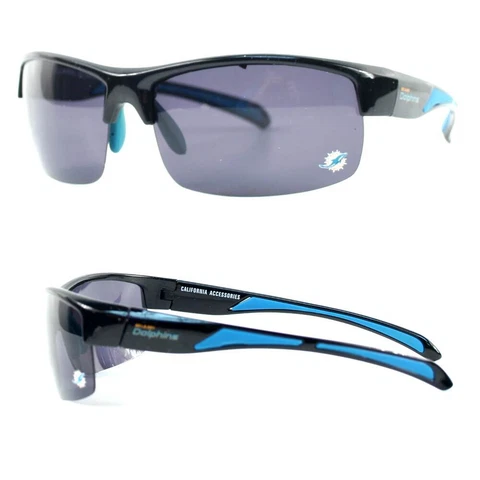 MIAMI DOLPHINS SPORTS BLADE SUNGLASSES POLARIZED NFL and WITH Free Pouch/Bag NWT Cover