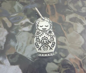 1 Russia Russian Doll Pewter Zipper Pull or Pendant Charm Gift Souvenir. - Picture 1 of 1