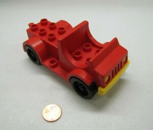 Vintage Lego Duplo RED VEHICLE for Firemen Firefighter Car Truck Old Fashioned 